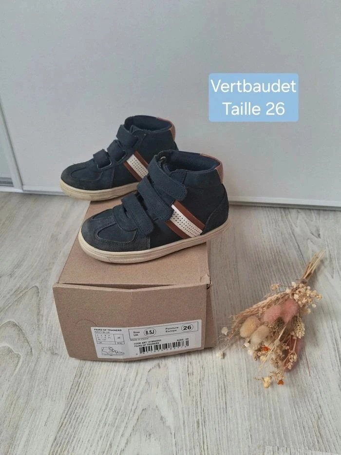 Chaussures/Baskets montantes marron/bleu marine Vertbaudet - Taille 26